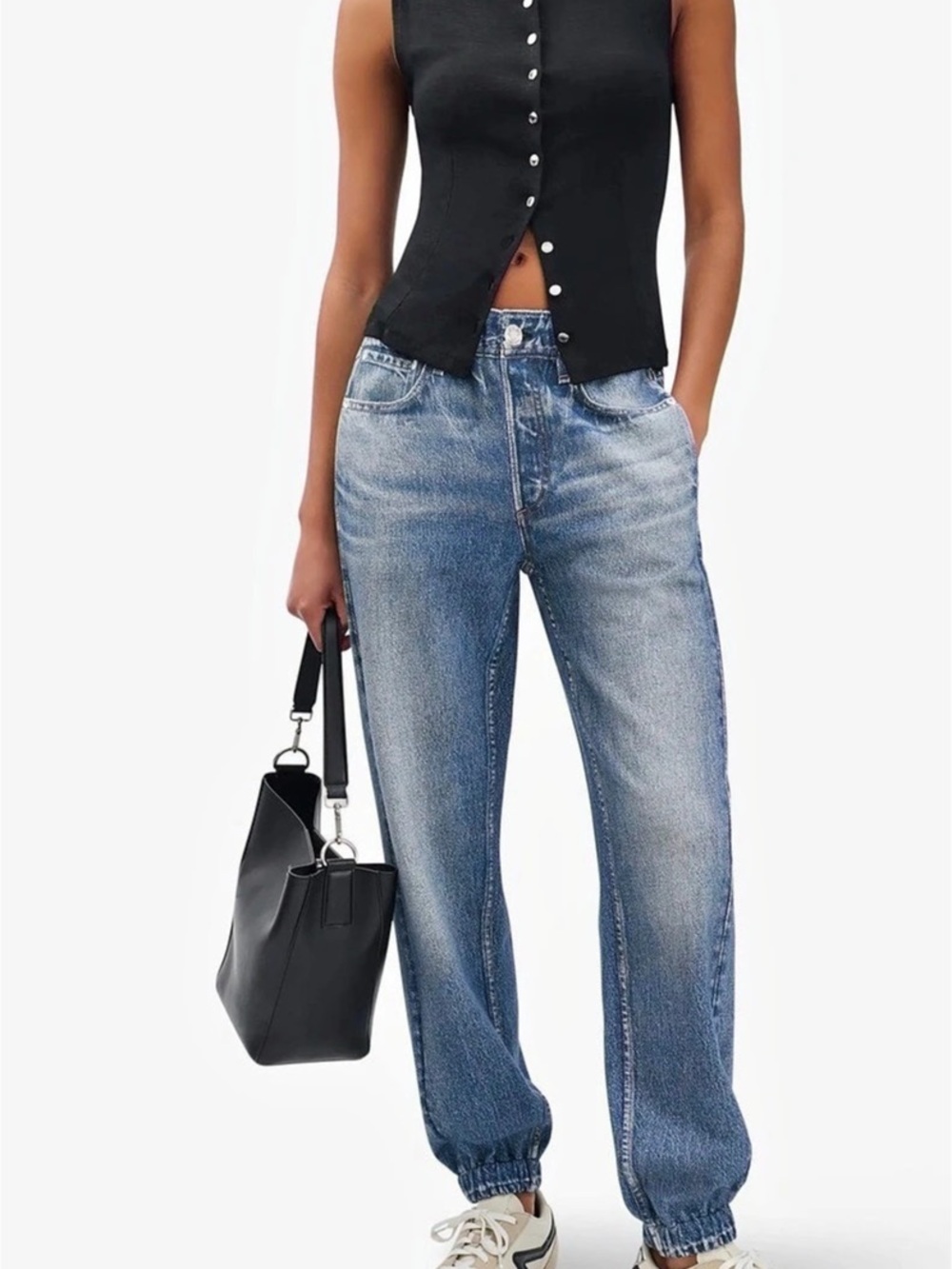 rag & bone Miramar Denim Jogger Jeans S Light Wash Distressed